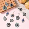 6Pcs 6 Styles Bohemian Alloy with Dyed Natural Gemstone Pendants and Alloy Enamel Pendants FIND-CJ0005-90-6