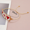 Religious Glass Seed Beads Link Bracelets XZ2027-1-2