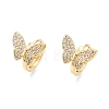 Butterfly Clear Cubic Zirconia Hoop Earrings EJEW-N054-61G-1