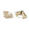 Rhombus Brass Micro Pave Cubic Zirconia Stud Earrings for Women EJEW-H006-03G-2