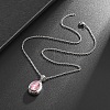 Alloy Acrylic Oval Photo Locket Pendant Necklaces for Women WGC3FDF-02-2