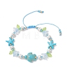 3Pcs Synthetic Turquoise & Natural Howlite & Imitated Pearl Acrylic Beads Beaided Bead Bracelets BJEW-MZ00343-4