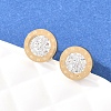 Flat Round 304 Stainless Steel Stud Earrings EJEW-H175-02G-01-1