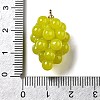 Grape Brass Acrylic Pendants OACR-R006-05G-08-3