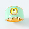 Zinc Alloy Enamel Glass Finger Rings FS-WG383A9-02-1
