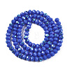 Electroplate Opaque Solid Color Glass Beads Strands EGLA-A044-P6mm-L32-2