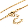 201 Stainless Steel Round Snake Chain Necklaces for Women NJEW-G140-06C-G-1-3