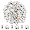 Unicraftale 100Pcs Brass Grade A Rhinestone Flat Round Spacer Beads RB-UN0001-09-1