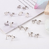 16 Pairs 16 Style Crocodiles & Dog & Swan & Hedgehog & Dinosaur & Bird 304 Stainless Steel Stud Earrings EJEW-CF0001-02P-15