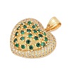 Brass Micro Pave Cubic Zirconia Pendants KK-A241-12G-02-2