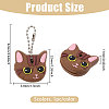 6Pcs 6 Colors Cat Head PVC Anti-Lost Key Sleeve Pendant Decorations HJEW-GL0001-30-2