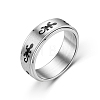 Rotating Stainless Steel Anxiety Relief Rings for Women Men PW-WG4928D-17-1