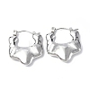 304 Stainless Steel Hollow Twist Teardrop Hoop Earrings for Women STAS-B034-15P-1
