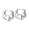 Non-Tarnish 304 Stainless Steel Hollow Twist Teardrop Hoop Earrings for Women STAS-B034-15P-1