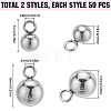SUNNYCLUE 100Pcs 2 Styles 202F & 201 Stainless Steel Charms STAS-SC0006-33-2