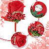 8Pcs Cloth Rose Flower Boutonniere Brooch with Rhinestone AJEW-CP0001-79B-4