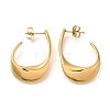 PVD Vacuum Plating 304 Stainless Steel Oval Stud Earrings for Women EJEW-S227-60G-1