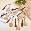 GOMAKERER 8Pcs 8 Style Ancient Style Bamboo Bookmarks AJEW-GO0001-48-4