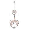 7 Chakra Heart Tree of Life Brass & Natural & Synthetic Gemstone Beads Hanging Ornament G-H359-01R-02-1