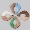 Opaque Resin & Walnut Wood Pendants RESI-S389-016A-C-1