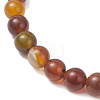 Natural Banded Agate Beaded Stretch Bracelets BJEW-JB13406-4