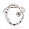 Oval Brass Cup Peg Ring Settings X-KK-N274-38P-2