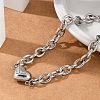 201 Stainless Steel Cable Chain Link Bracelets BJEW-M051-01P-1-2