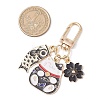 Fortune Cat Fish Flower Alloy Enamel Pendant Decorations AL-CJEB47-02-3