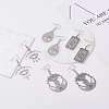 Chakra Theme Hollow Charm Dangle Earrings EJEW-JE04719-4