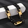 304 Stainless Steel Cuban Link Chains Bracelets for Women Men BJEW-A031-05A-EB-3