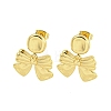 Bowknot Rack Plated Brass Stud Earrings for Women EJEW-Z051-03G-1