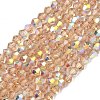 Electroplate Transparent Glass Beads Strands EGLA-K015-18J-1