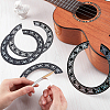 4Pcs 2 Colors Waterproof PVC Flower Pattern Classical Guitar Sound Hole Ring Mouth Wheel Sticker DIY-FH0003-07-3