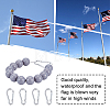 5Pcs 2 Style PVC Flagpole Retainer Ring Beaded Keep Flag FIND-AR0001-30-5