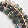 5Pcs 5 Style Natural Mixed Gemstone Beaded Stretch Bracelets Set BJEW-JB09002-4