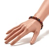 7.5MM Imitation Tiger Eye Acrylic Round Beaded Stretch Bracelet for Women BJEW-JB07557-3