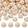 Printed Wood Beads WOOD-WH0052-008-1