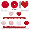 150Pcs 6 Styles Round & Heart Silicone Beads SIL-PA0001-37-2