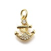 Brass Micro Pave Cubic Zirconia Charms KK-P295-41G-1