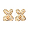 Brass Micro Pave Cubic Zirconia Stud Earrings EJEW-Z091-04G-X-2