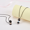 2Pcs 304 Stainless Steel with Clear Glass Column Urn Ashes Bottle Pendant Necklaces NJEW-FG0001-27EB-4