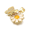 Rack Plating Brass Micro Pave Cubic Zirconia Pendants ZIRC-F142-26G-2
