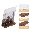Wood Vinyl Record Slotted Display Stands with Stainless Steel Support ODIS-WH0043-344C-4