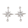 304 Stainless Steel Crystal Rhinestone Connector Charms STAS-P437-14A-P-1