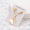 201 Stainless Steel Pendant Necklaces & Stud Earrings Sets FS-WG852B2-02-1