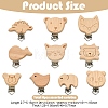 10Pcs 10 Styles Beech Wood Baby Pacifier Holder Clips WOOD-YW0001-94-2