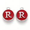 Platinum Plated Alloy Enamel Charms X-ENAM-S118-03R-P-1