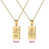 12 Constellation Stainless Steel Tarot Card Engraved Pendant Cable Chain Necklaces PW-WG94DCE-03-1