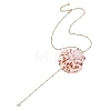 Natural Sea Shell Big Pendant 304 Stainless Steel Satellite Chain Long Tassel Y Necklaces for Women NJEW-JN06297-3