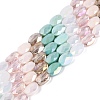 Electroplate Imitation Jade & Opaque & Transparent Glass Beads Strands EGLA-Q135-8x11MM-01C-1